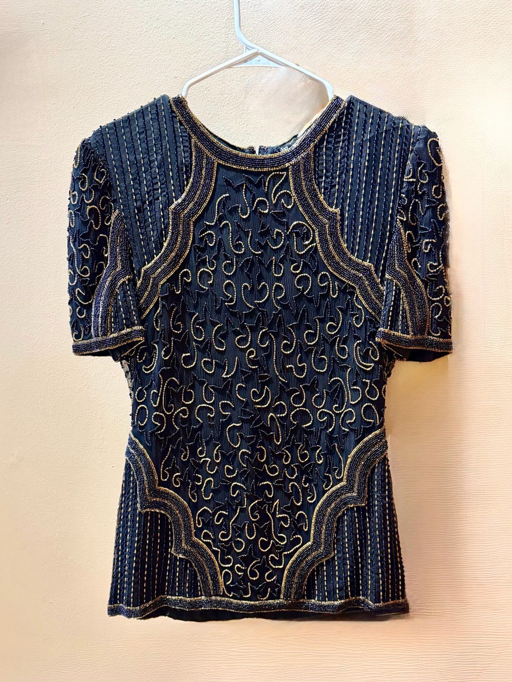 80s Vintage ✨ Royal Feelings Beaded Silk Blouse